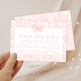 Cute rosa-buggen bok för babyduschkort inbjudningar