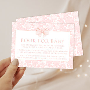 Cute rosa-buggen bok för babyduschkort inbjudningar