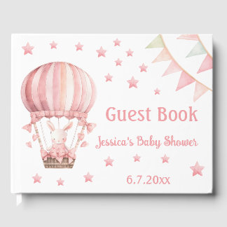 Cute Rosa Bunny Baby Shower Guest Bok