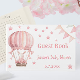 Cute Rosa Bunny Baby Shower Guest Bok