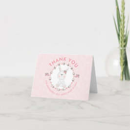 Cute Rosa Bunny Baby Shower-Tack Anteckningskort