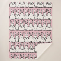Cute Rosa Bunny Blanket - Ull - Sherpa