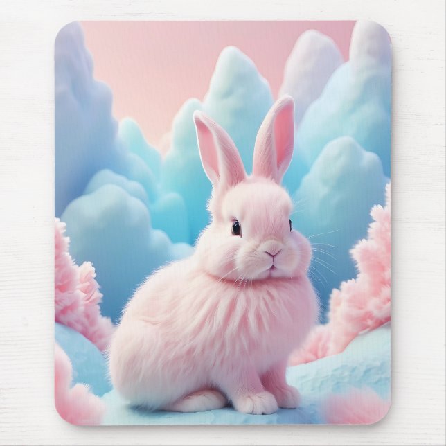 Cute Rosa Bunny Cotton Candy Clouds Musmatta (Framsidan)