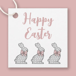 Cute Rosa Bunny Glad påsk Gåvor Etiketter