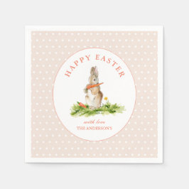 Cute Rosa Bunny Glad påsk Pappersservett