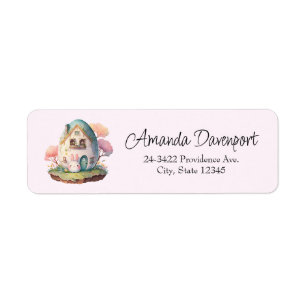 Cute Rosa Bunny Rabbit Kawaii Stil Returadress Etikett