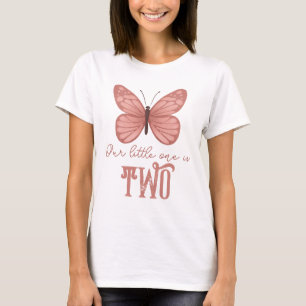 Cute Rosa Butterfly Barns födelsedag Parent T Shirt