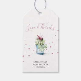 Cute Rosa Cactus Watercolor Presentetikett