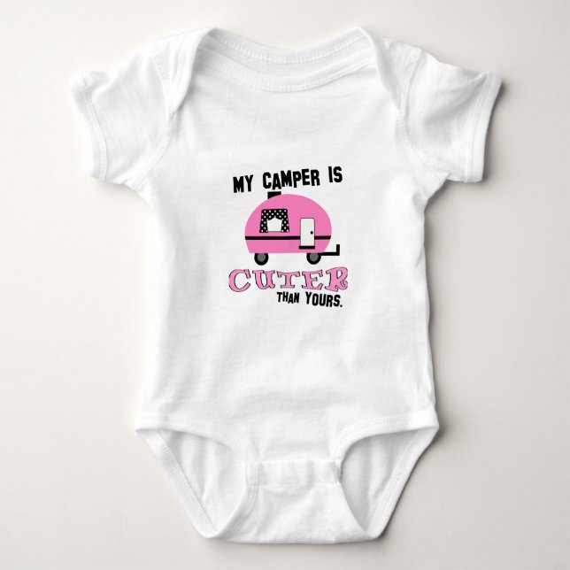 Cute Rosa Camper Baby Shirt T-shirt (Framsida)
