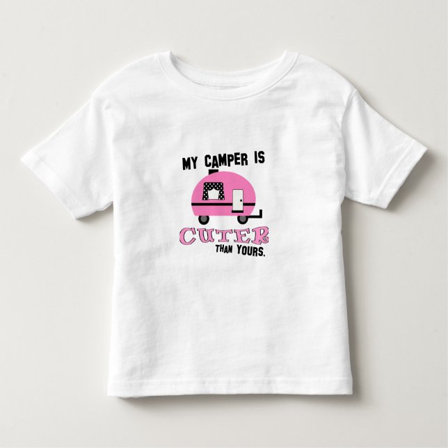 Cute Rosa Camper Småbarn T-Shirt (Framsida)