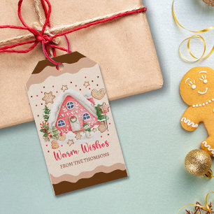 Cute Rosa Candy Gingertea House God jul Presentetikett