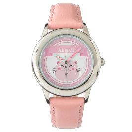 Cute Rosa Cat - Personlig Kids Armbandsur