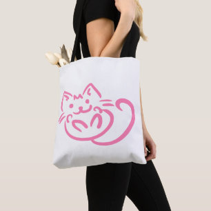 Cute Rosa Cat Tygkasse