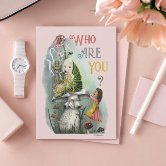 Cute Rosa Caterpelare i Alice i Wonderland Art