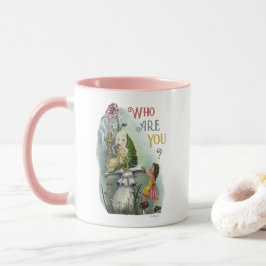 Cute Rosa Caterpelare i Alice i Wonderland Art Mugg