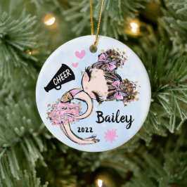 Cute Rosa Cheerplayer Ornament Brunette Brown Hair