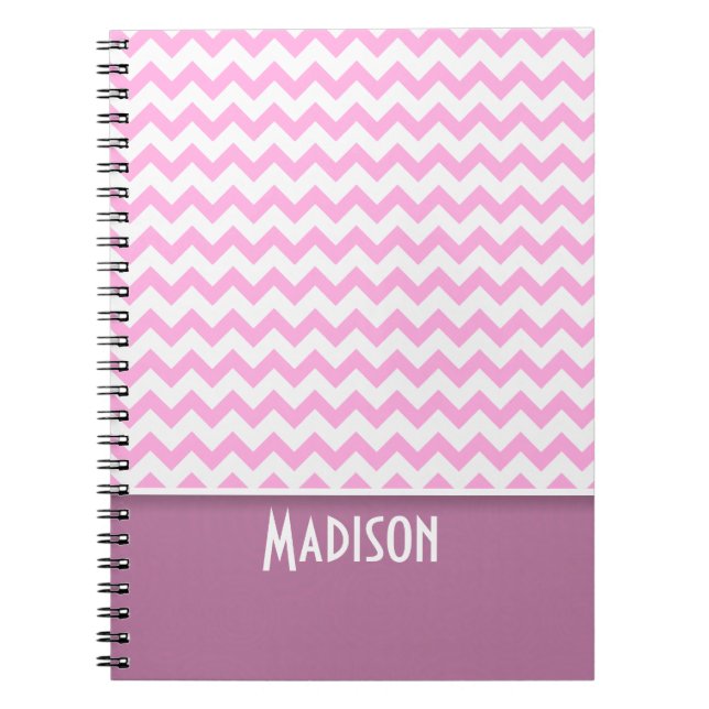 Cute Rosa Chevron Anteckningsbok (Framsidan)