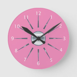 Cute Rosa Clock Rund Klocka