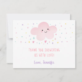 Cute Rosa Cloud Stars Baby Shower Tack Kort