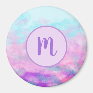 Cute Rosa Clouds Monogram Magnet
