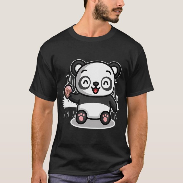 Cute Rosa Concha Panda Bear T Shirt (Framsida)