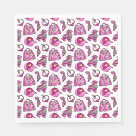 Cute Rosa Coola Girl Girl Sak Pappersservett