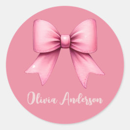 Cute Rosa Coquette Bow Aesthetic girly Runt Klistermärke