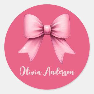 Cute Rosa Coquette Bow Aesthetic girly Runt Klistermärke