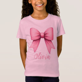 Cute Rosa Coquette Bow Aesthetic girly T Shirt
