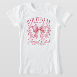 Cute Rosa Coquette Födelsedagsfest Girly Bow T Shirt