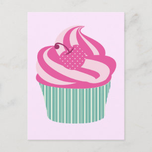 Cute Rosa Cupaka Pastel Rosa Vykort