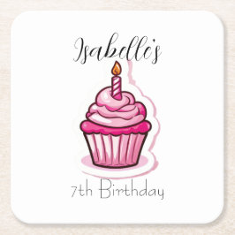 Cute Rosa Cupcoa Papper Underlägg