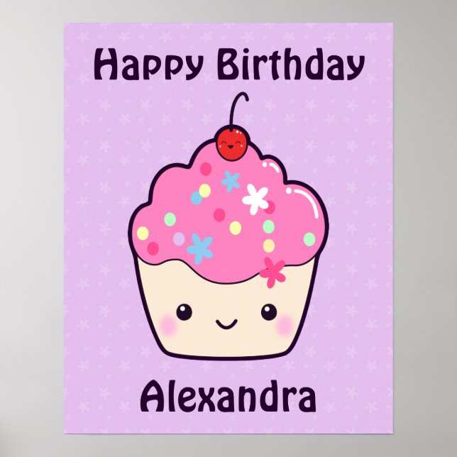 Cute Rosa Cupcoa Poster (Framsidan)