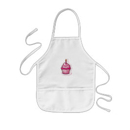 Cute Rosa Cupkaka Apron Barnförkläde