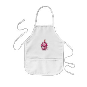 Cute Rosa Cupkaka Apron Barnförkläde