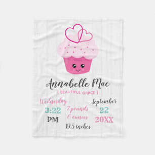 Cute Rosa Cupkaka Kawaii Baby Birdstat Fleecefilt