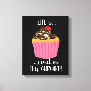 Cute Rosa Cupkaka Life-offert Canvastryck