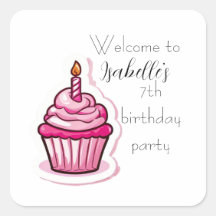 Cute Rosa Cupkaka Sticker