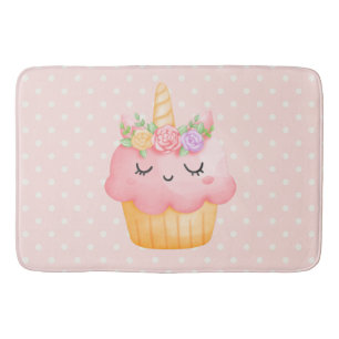 Cute Rosa Cupkaka Unicorn med Ro Badrumsmatta