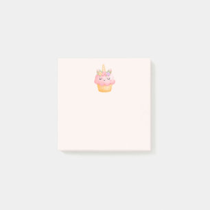 Cute Rosa Cupkaka Unicorn med Ro Post-it Block