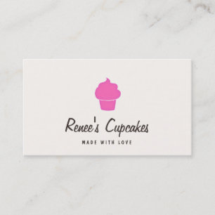 Cute Rosa Cuppie Simple Retro Pastry Chef Cream Visitkort