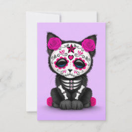 Cute Rosa Day of the dead Kitten Cat, lila