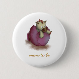 Cute Rosa Dinosaur på väg till Hatch Mamma ska Knapp