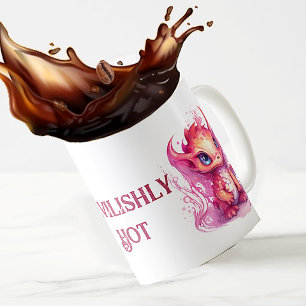 Cute Rosa Djävulen Dragon Kaffemugg