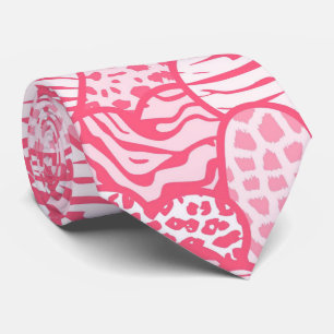 Cute Rosa Djurutskrifter i Valentines day Slips