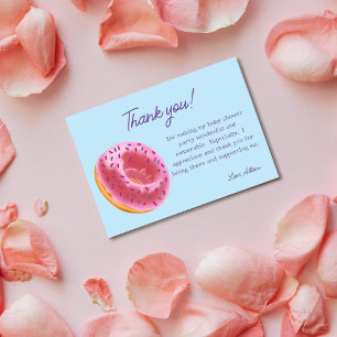 Cute Rosa Donut Baby Shower Tack Kort
