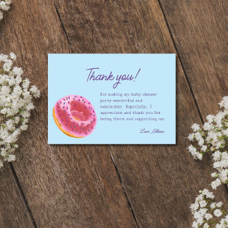 Cute Rosa Donut Baby Shower Tack Kort