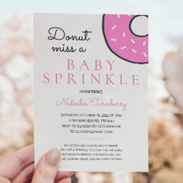 Cute Rosa Donut Baby Sprinkle Girl Baby Shower Inbjudningar