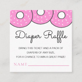 Cute Rosa Donuts Baby Shower Diaper Raffle Tilläggskort