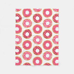 Cute Rosa Donuts Mönster Fleecefilt